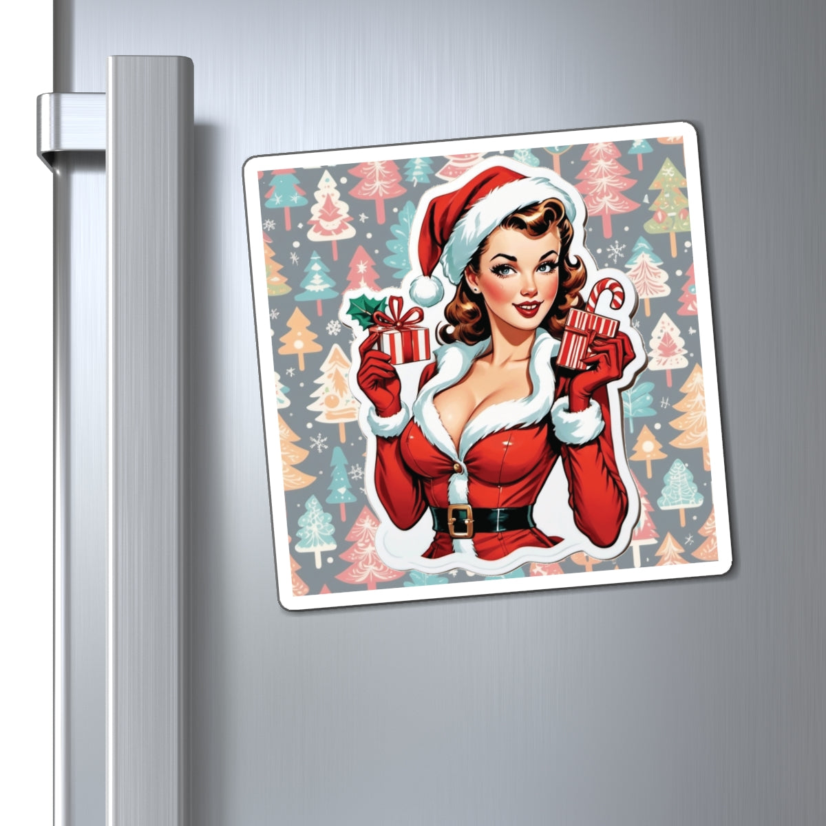 Christmas V Pin Up Girl Magnet