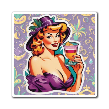 Mardi Gras Pin Up Girl Magnet