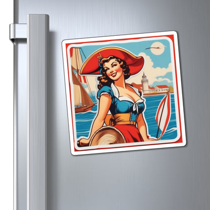 Columbus Day Pin Up Girl Magnet