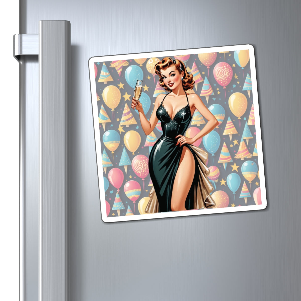 New Years Eve Pin Up Girl Magnet