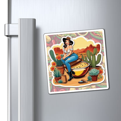 National Queso Day Pin Up Girl Magnet