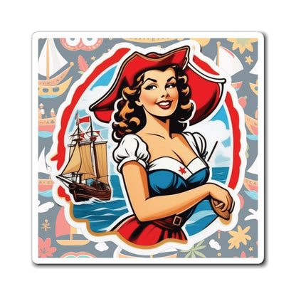 Columbus Day III Pin Up Girl Magnet