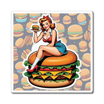 National Burger Day Pin Up Girl Magnet