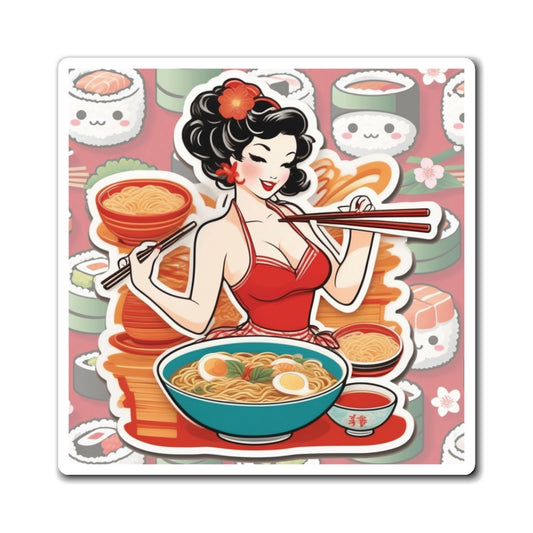 National Ramen Day Pin Up Girl Magnet