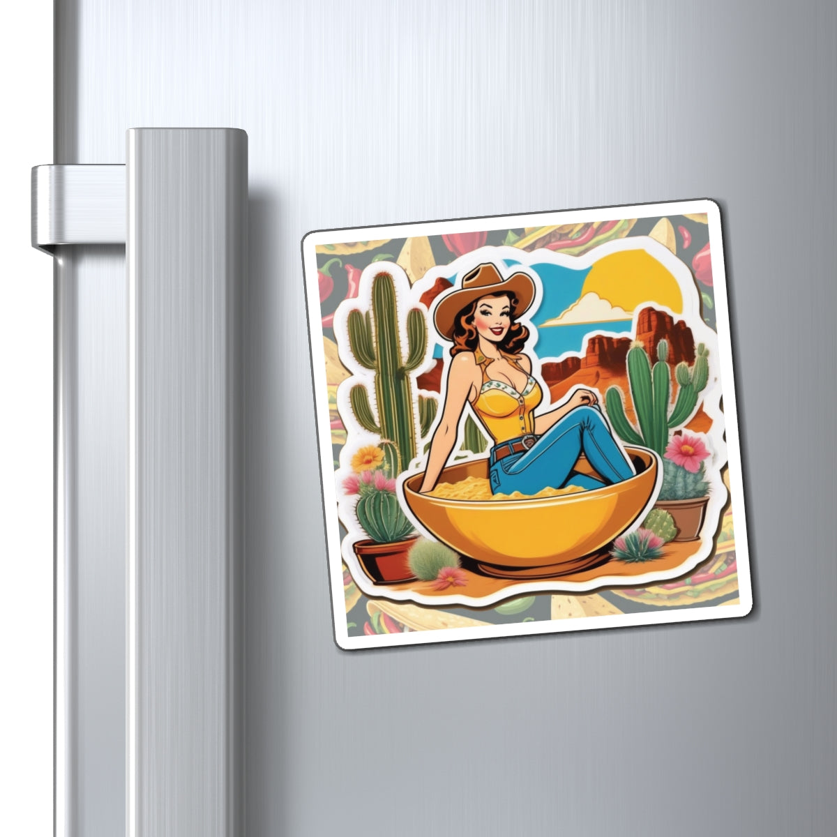 National Queso Day IV Pin Up Girl Magnet