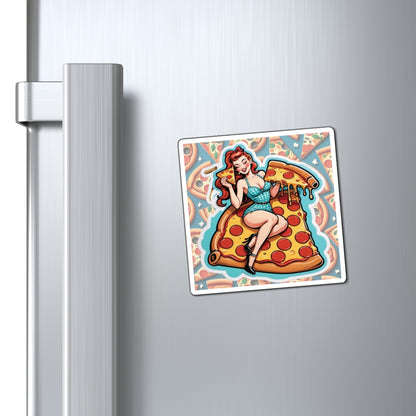 National and World Pizza Day Pin Up Girl Magnet