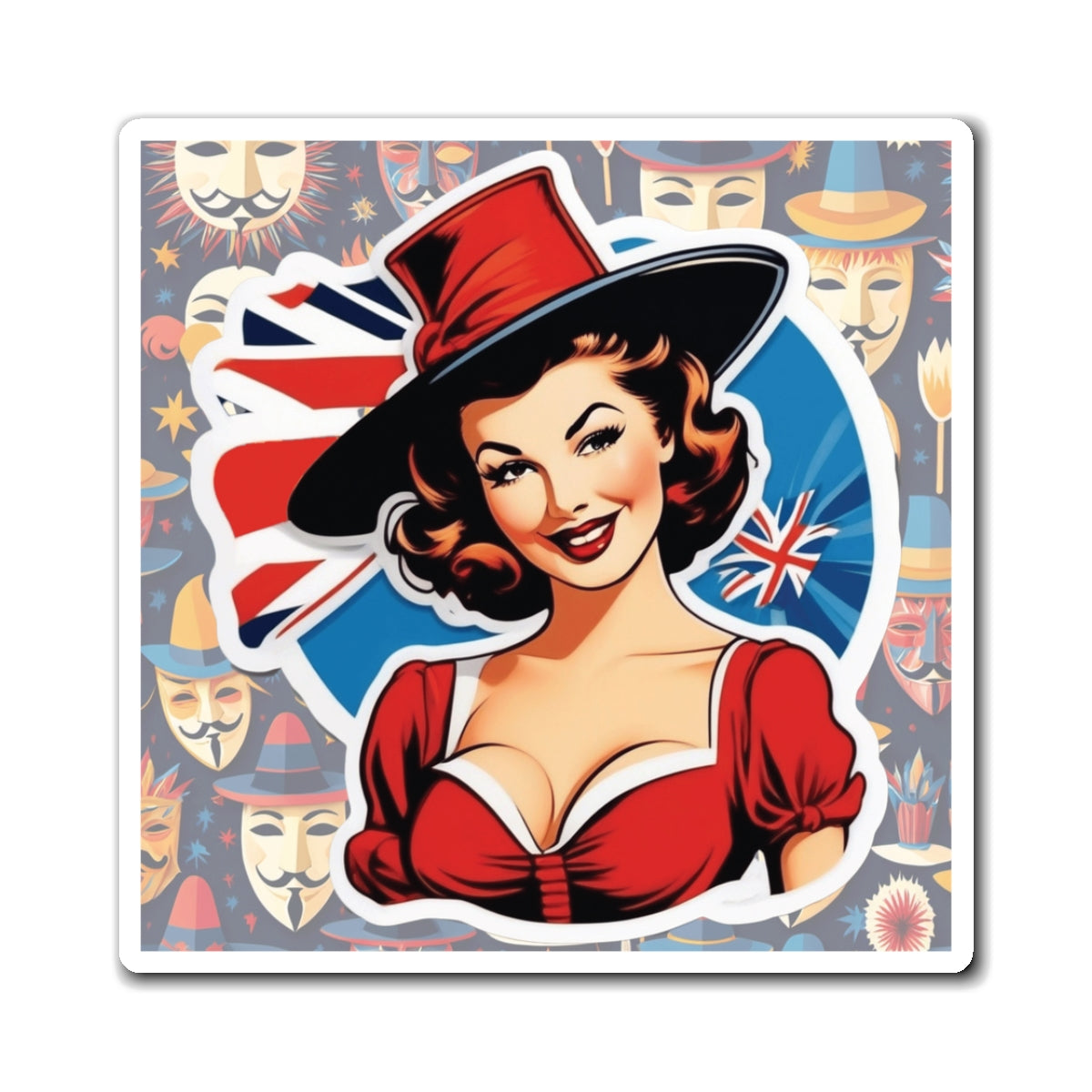 Guy Fawkes Day II Pin Up Girl Magnet