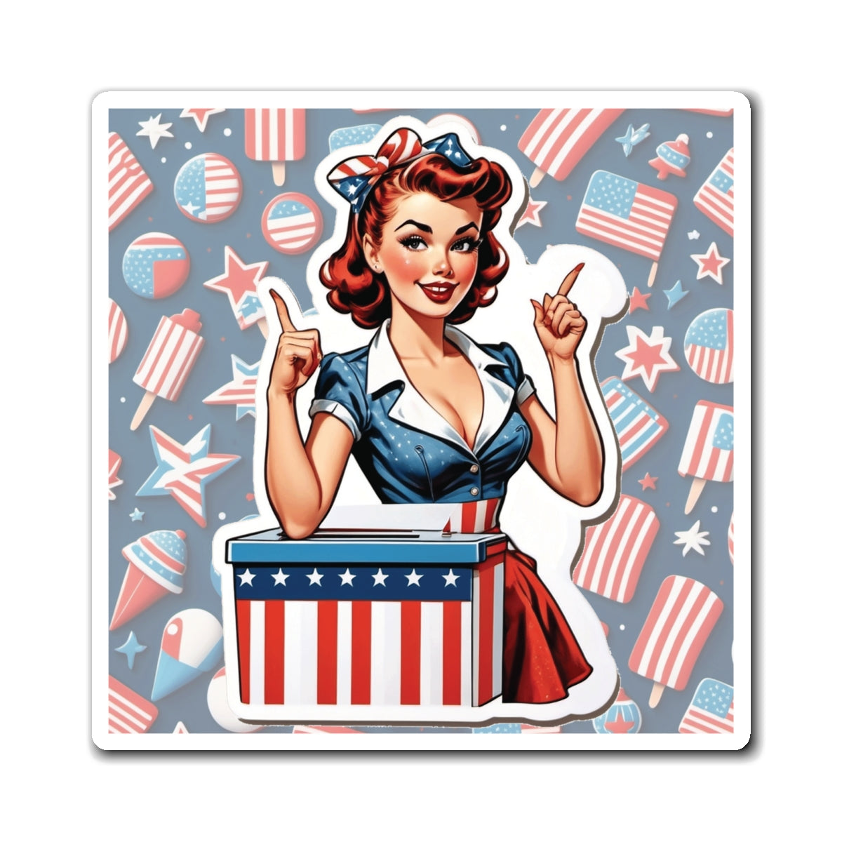 Election Day II Pin Up Girl Magnet