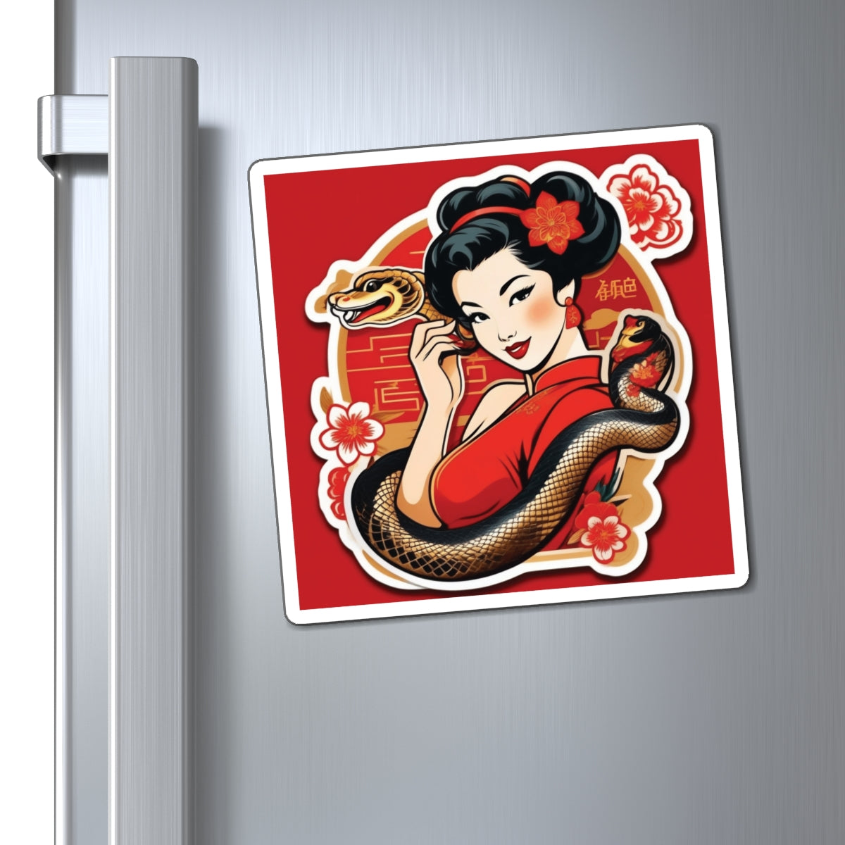 Chinese New Year of the Snake Pin Up Girl Magnet