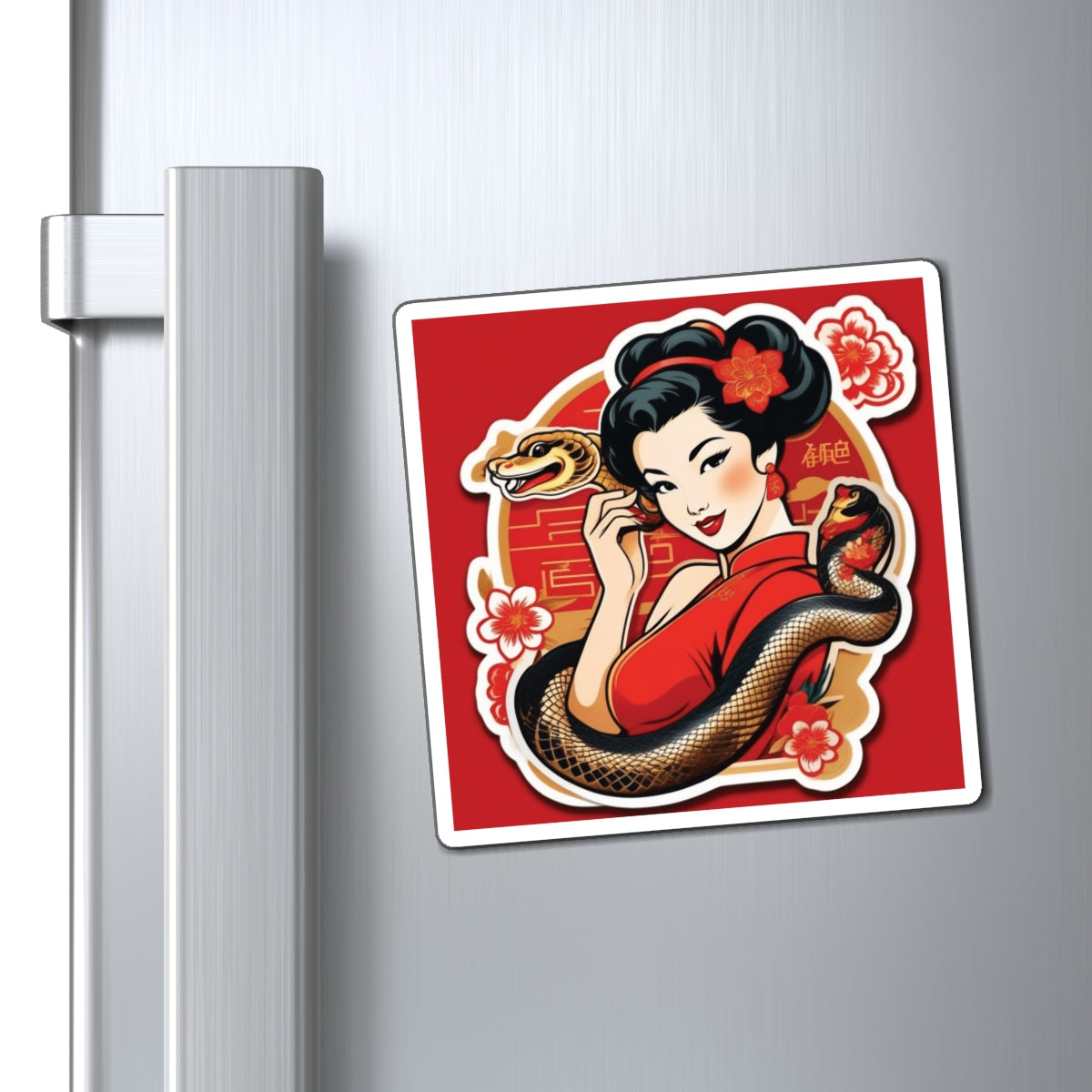 Chinese New Year of the Snake Pin Up Girl Magnet