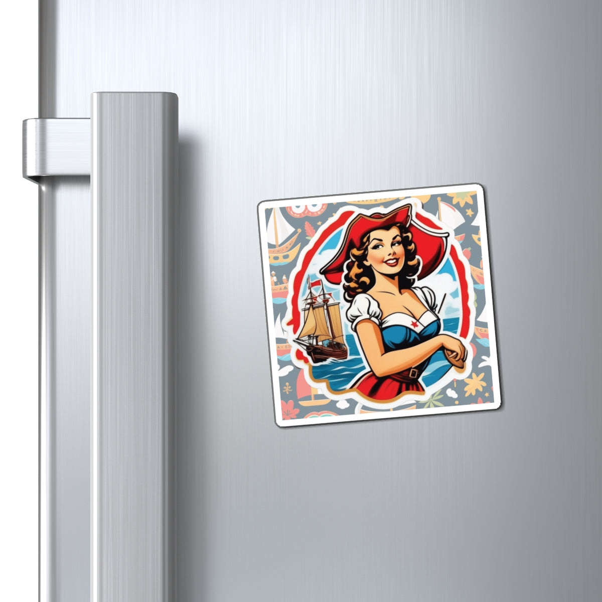 Columbus Day III Pin Up Girl Magnet