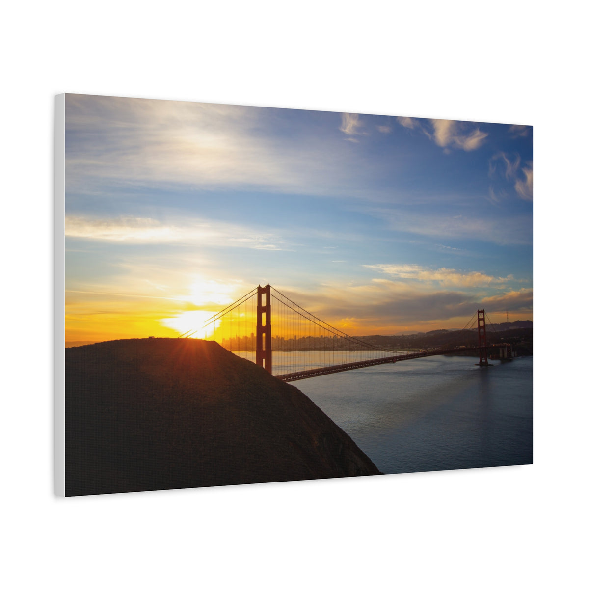 Golden Gate Sunset Marin Headlands 2089: Fine Art Stretched Canvas