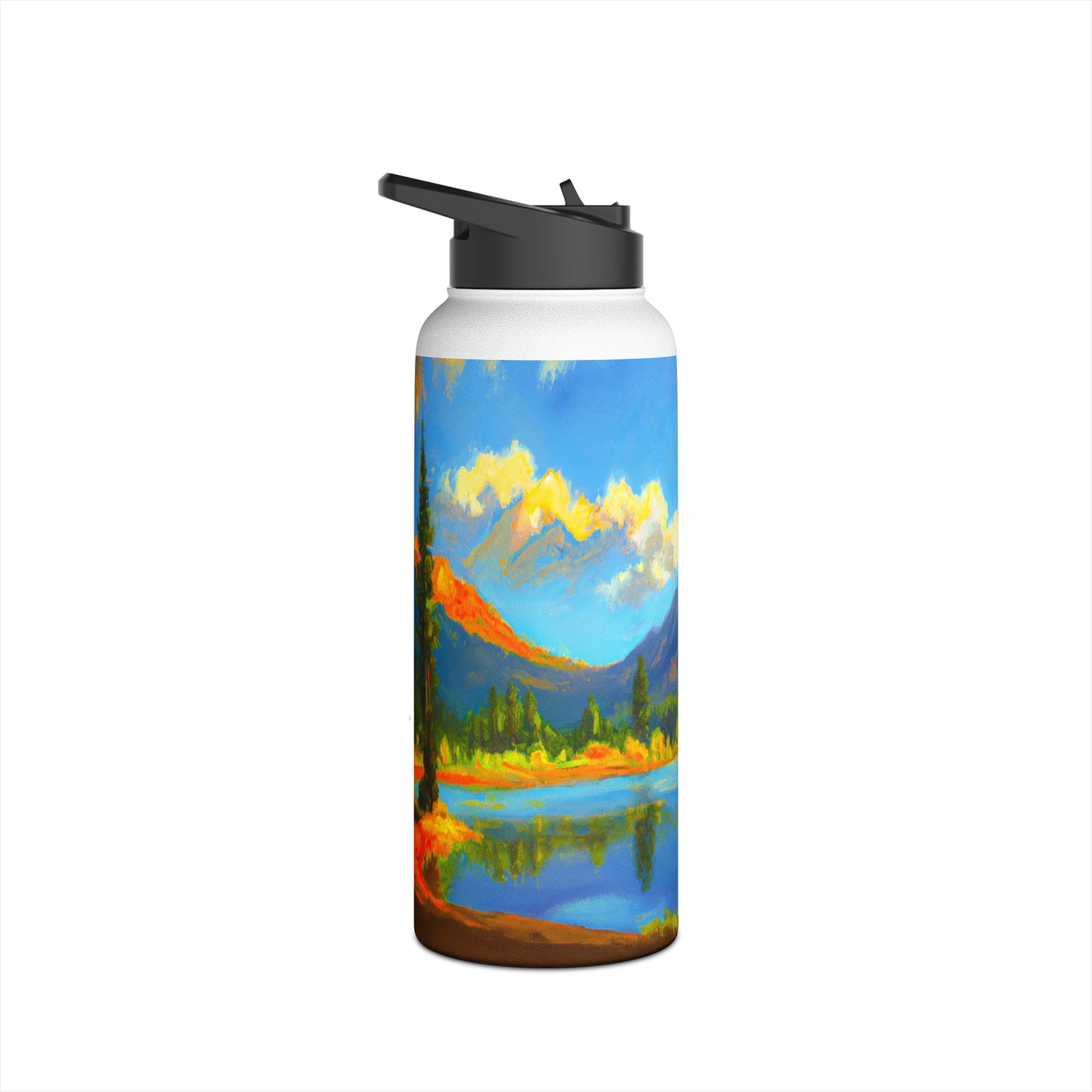 Mt. Shasta AI Painting Stainless Steel Water Bottle, Standard Lid 32 oz