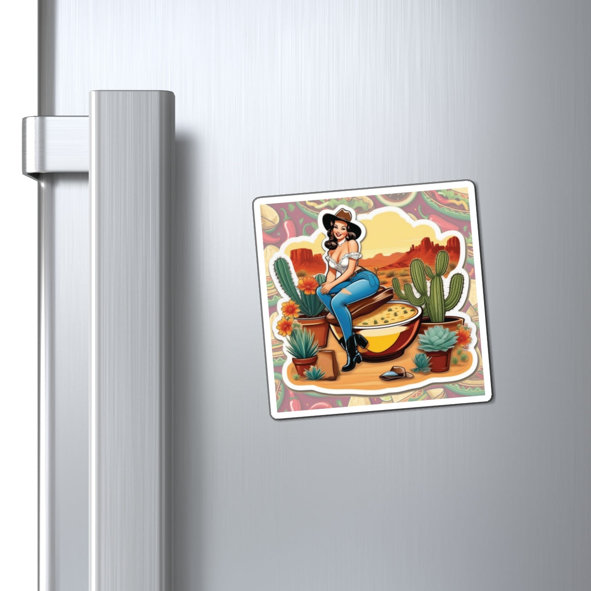 National Queso Day Pin Up Girl Magnet