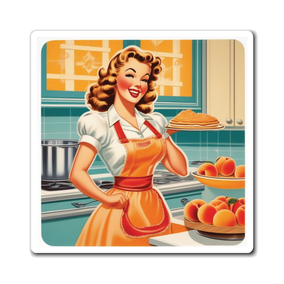 National Peach Day V Pin Up Girl Magnet