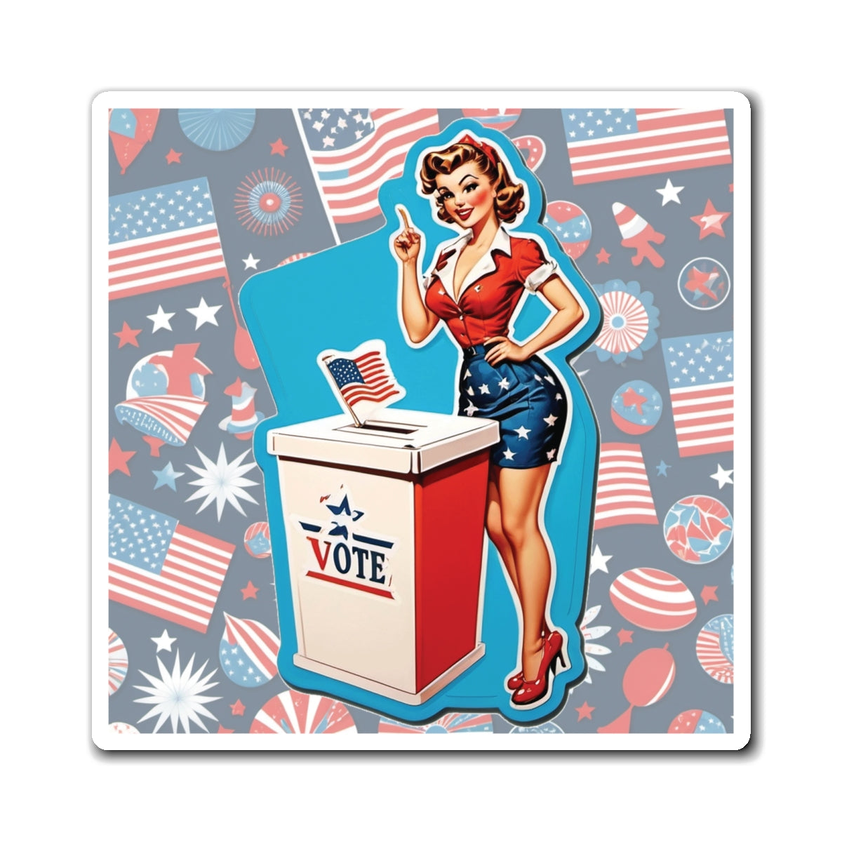 Election Day IV Pin Up Girl Magnet