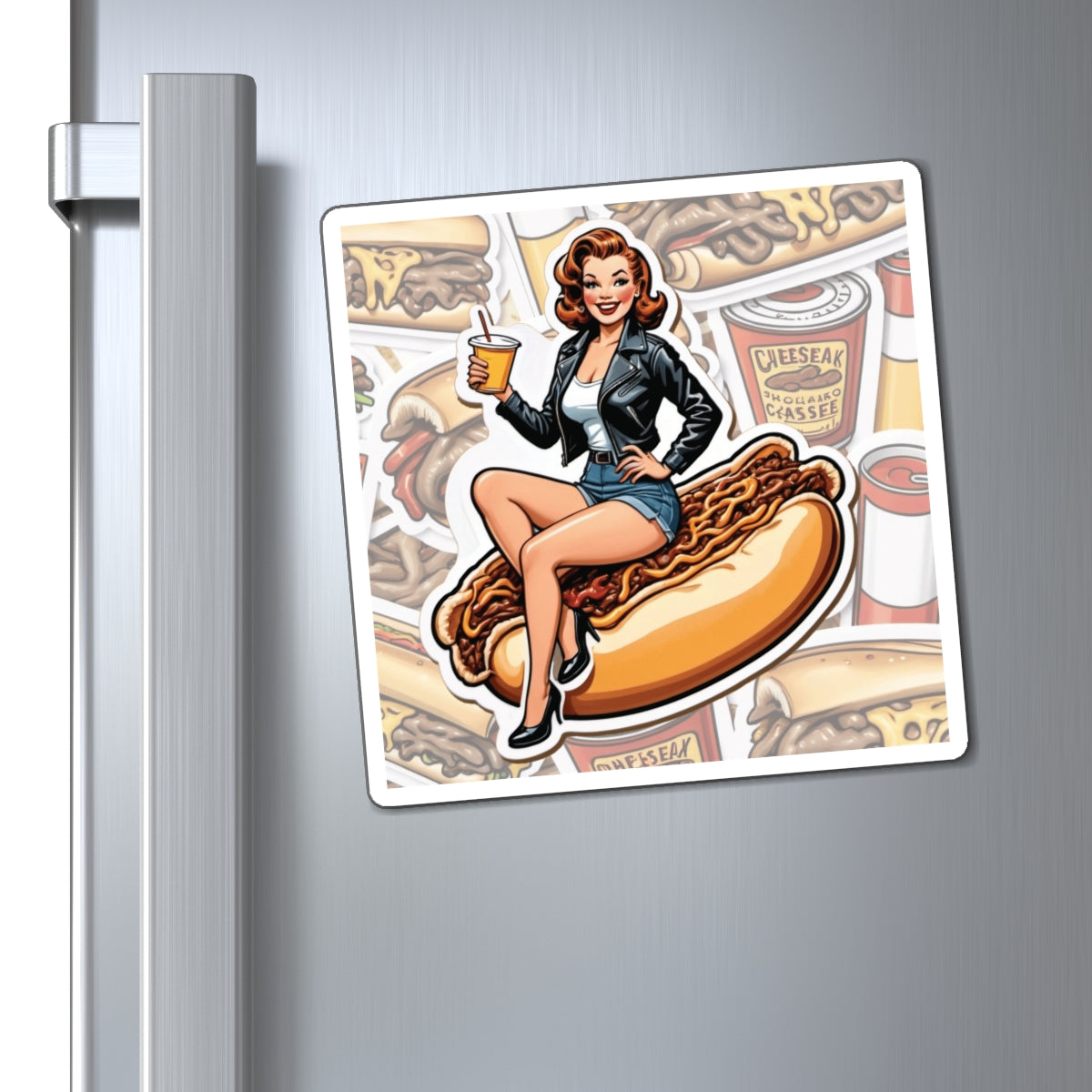 National Cheesesteak III Pin Up Girl Magnet