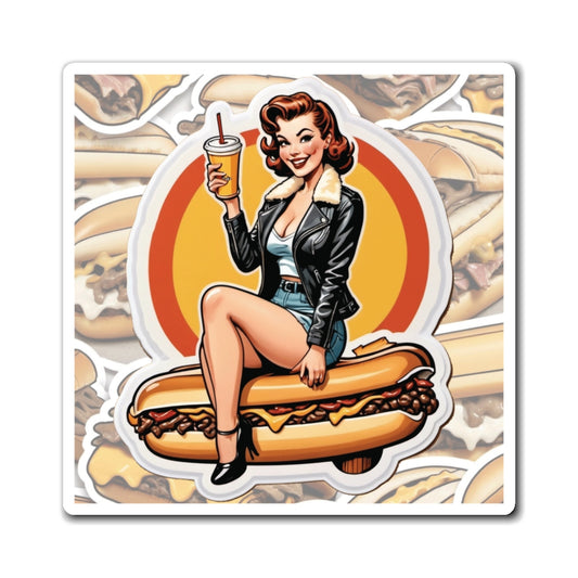 National Cheesesteak Day Pin Up Girl Magnet