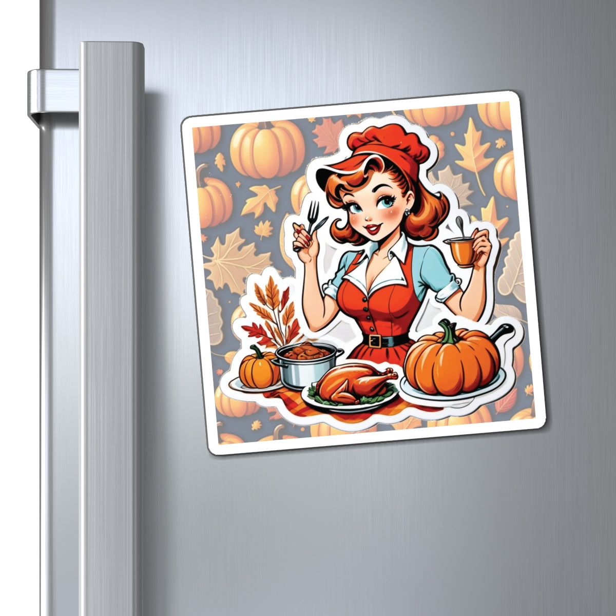 Thanksgiving Pin Up Girl Magnet