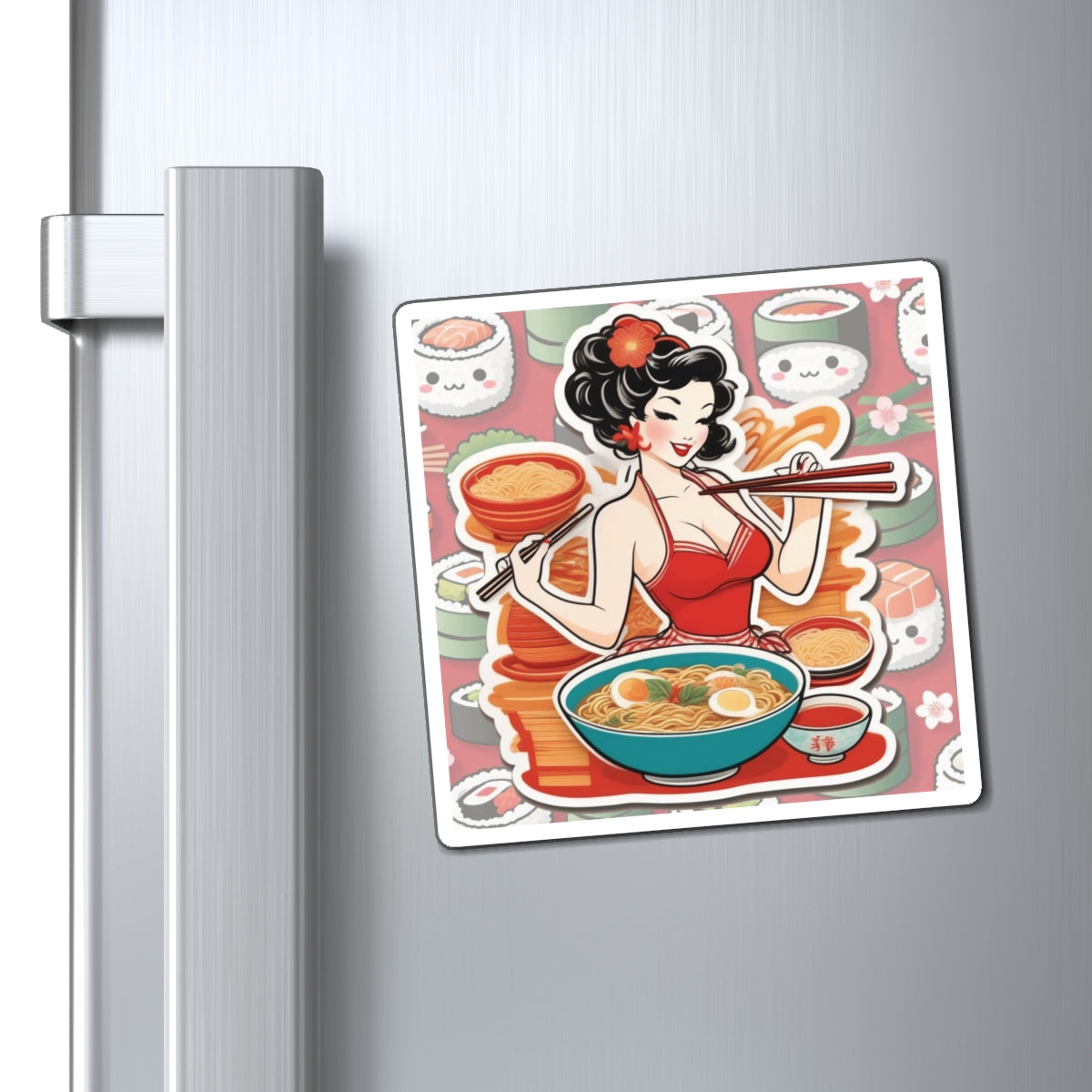 National Ramen Day Pin Up Girl Magnet