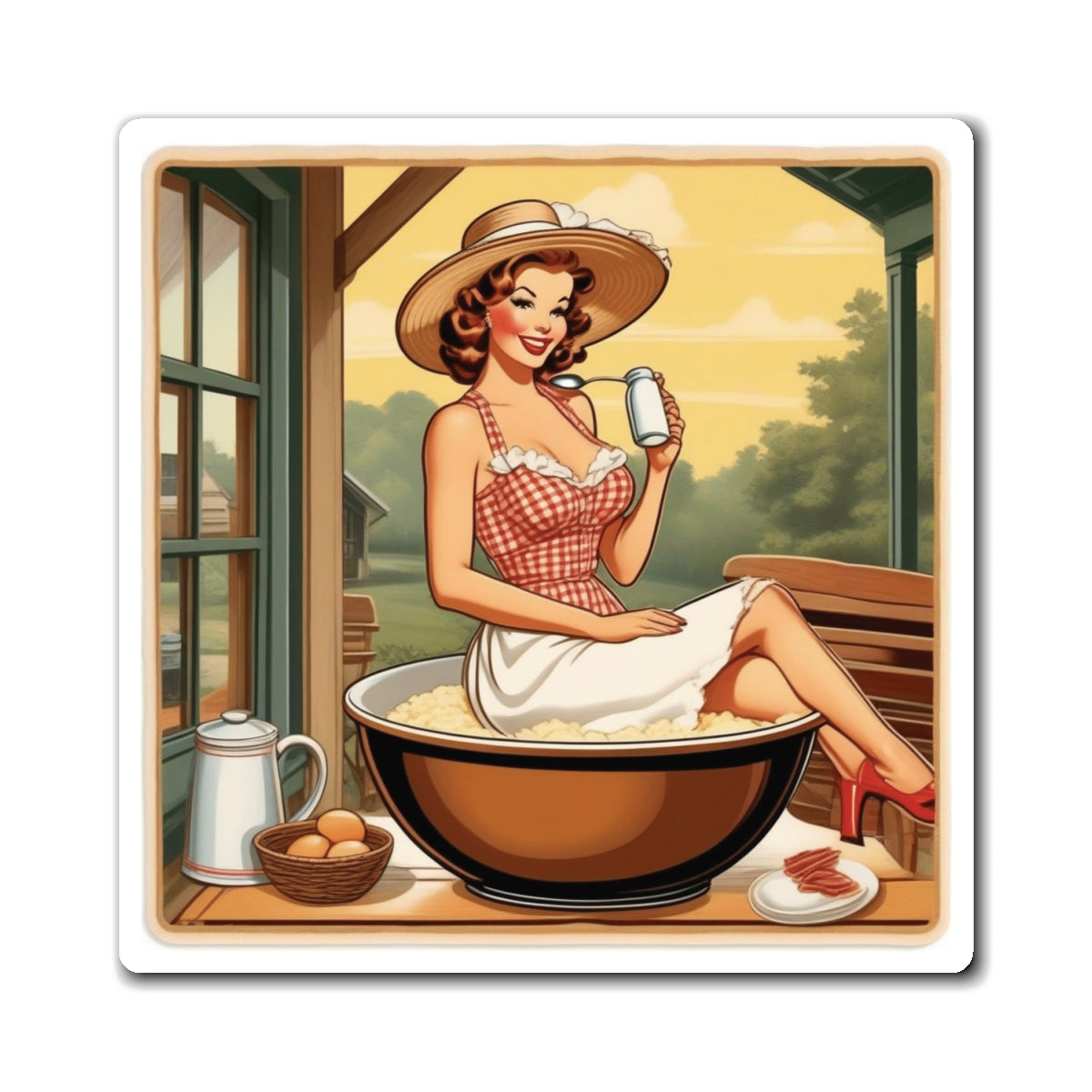 National Grits Day II Pin Up Girl Magnet