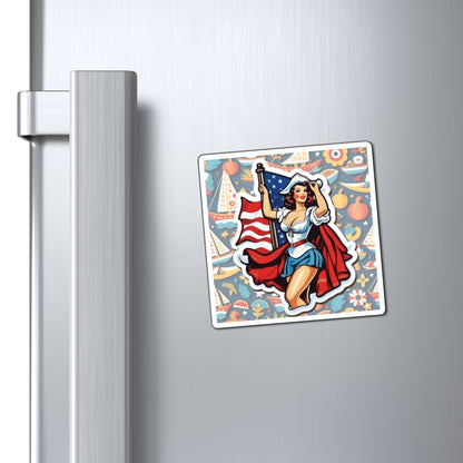 Columbus Day II Pin Up Girl Magnet