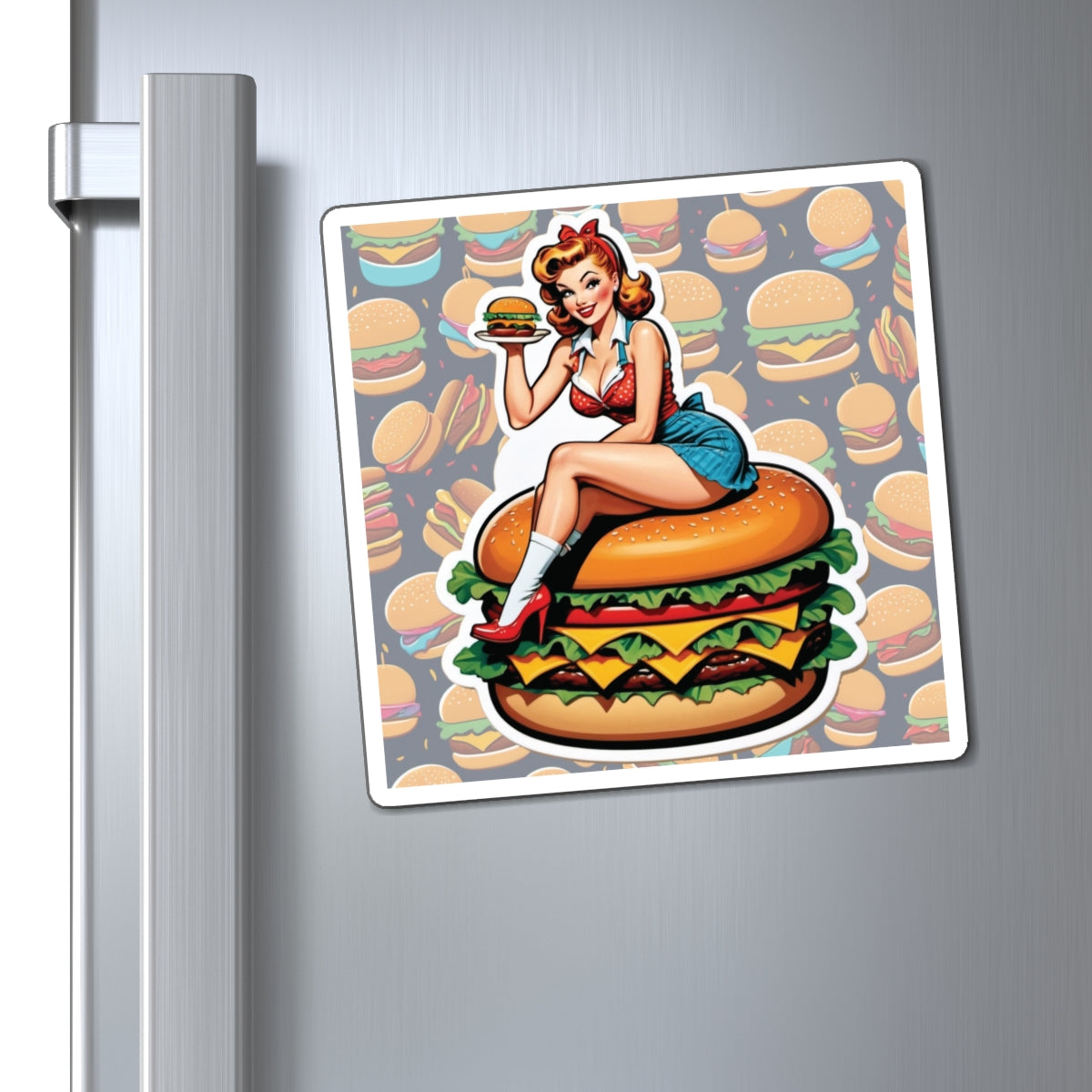 National Burger Day Pin Up Girl Magnet