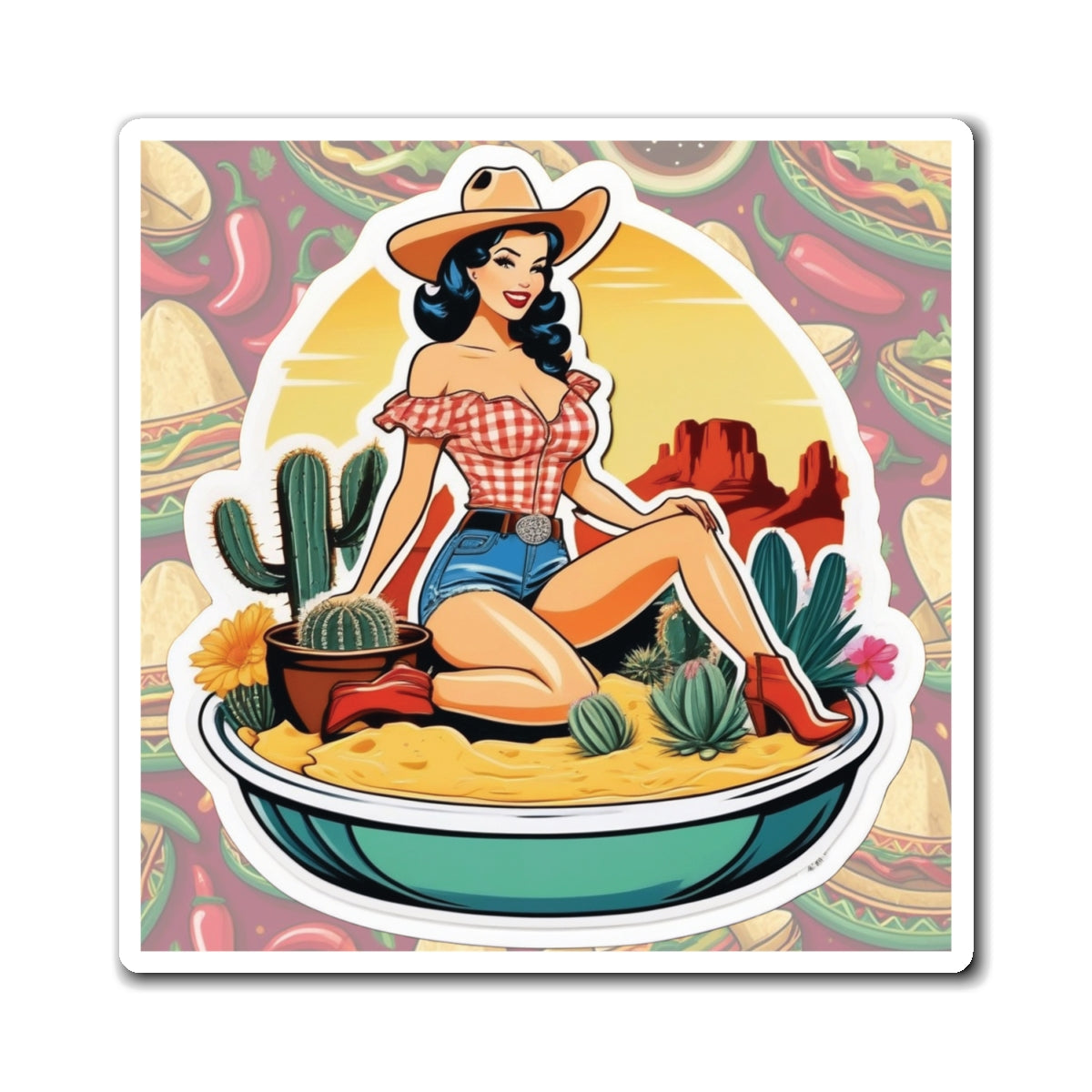 National Queso Day III Pin Up Girl Magnet