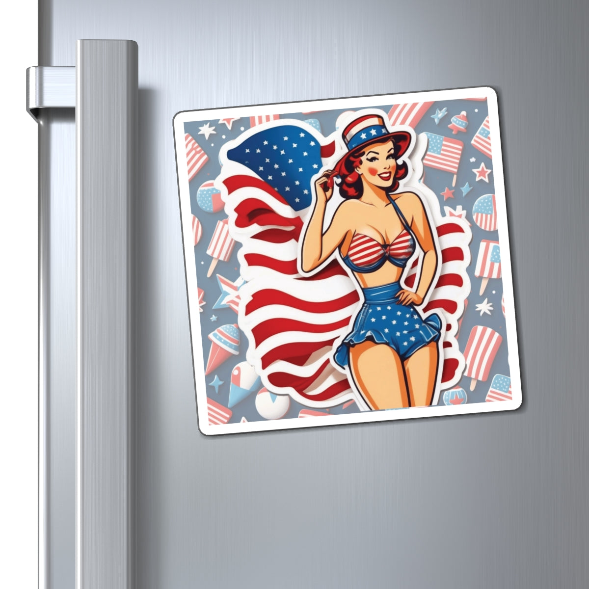 Fourth of July II Pin Up Girl Magnet