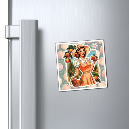 National Peach Day VII Pin Up Girl Magnet