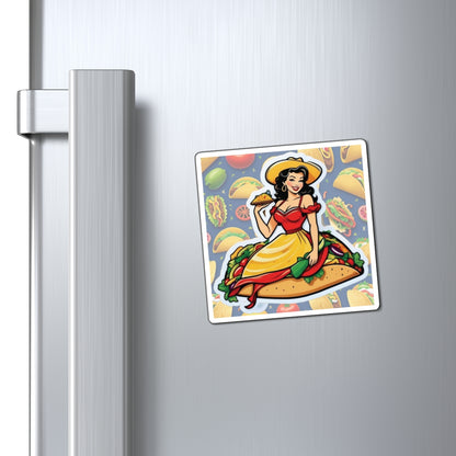 National Taco Day Pin Up Girl Magnet