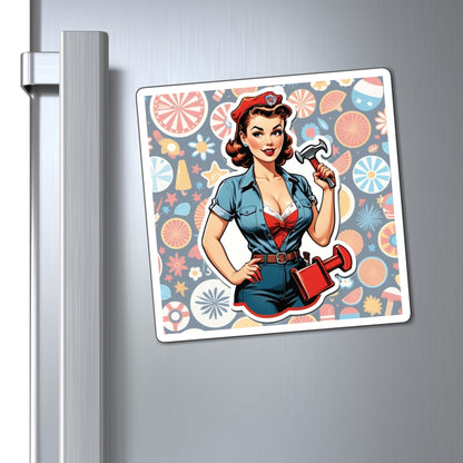 Labor Day IV Pin Up Girl Magnet