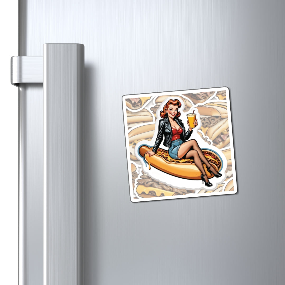 National Cheesesteak IV Pin Up Girl Magnet