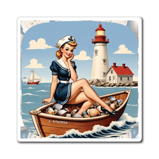 National New England Clam Chowder Day II Pin Up Girl Magnet