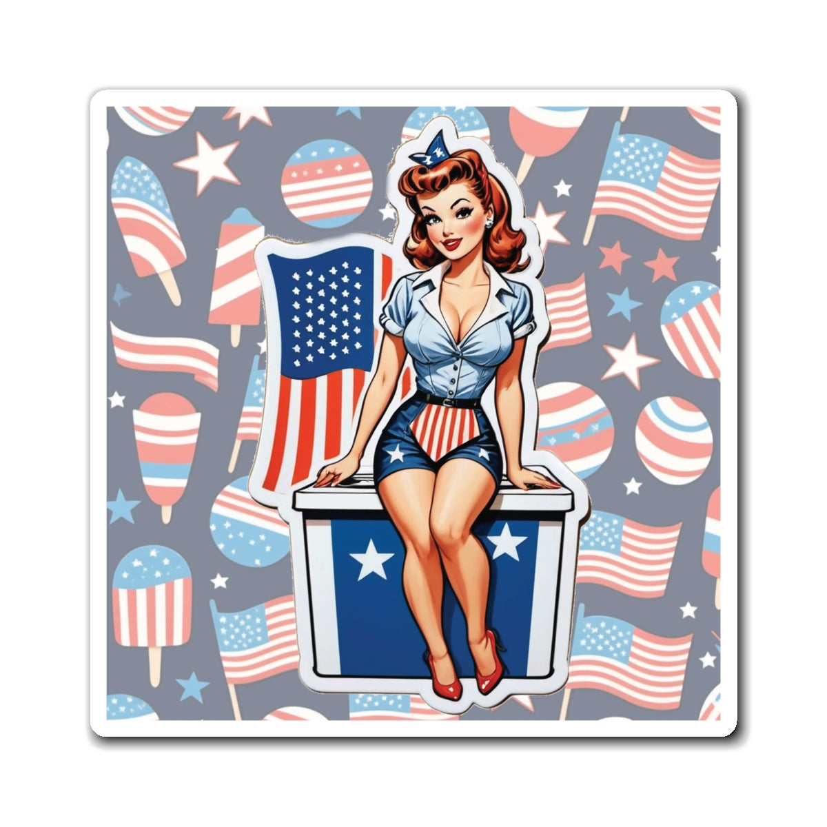 Election Day Pin Up Girl Magnet