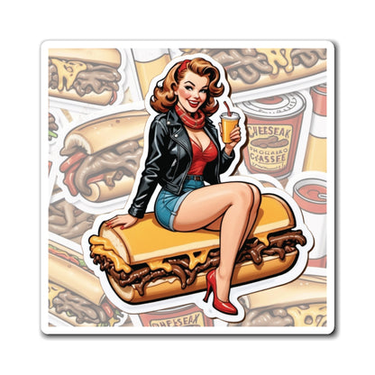 National Cheesesteak II Pin Up Girl Magnet