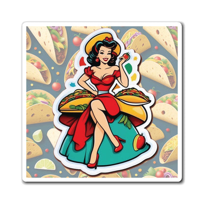 National Taco Day IV Pin Up Girl Magnet