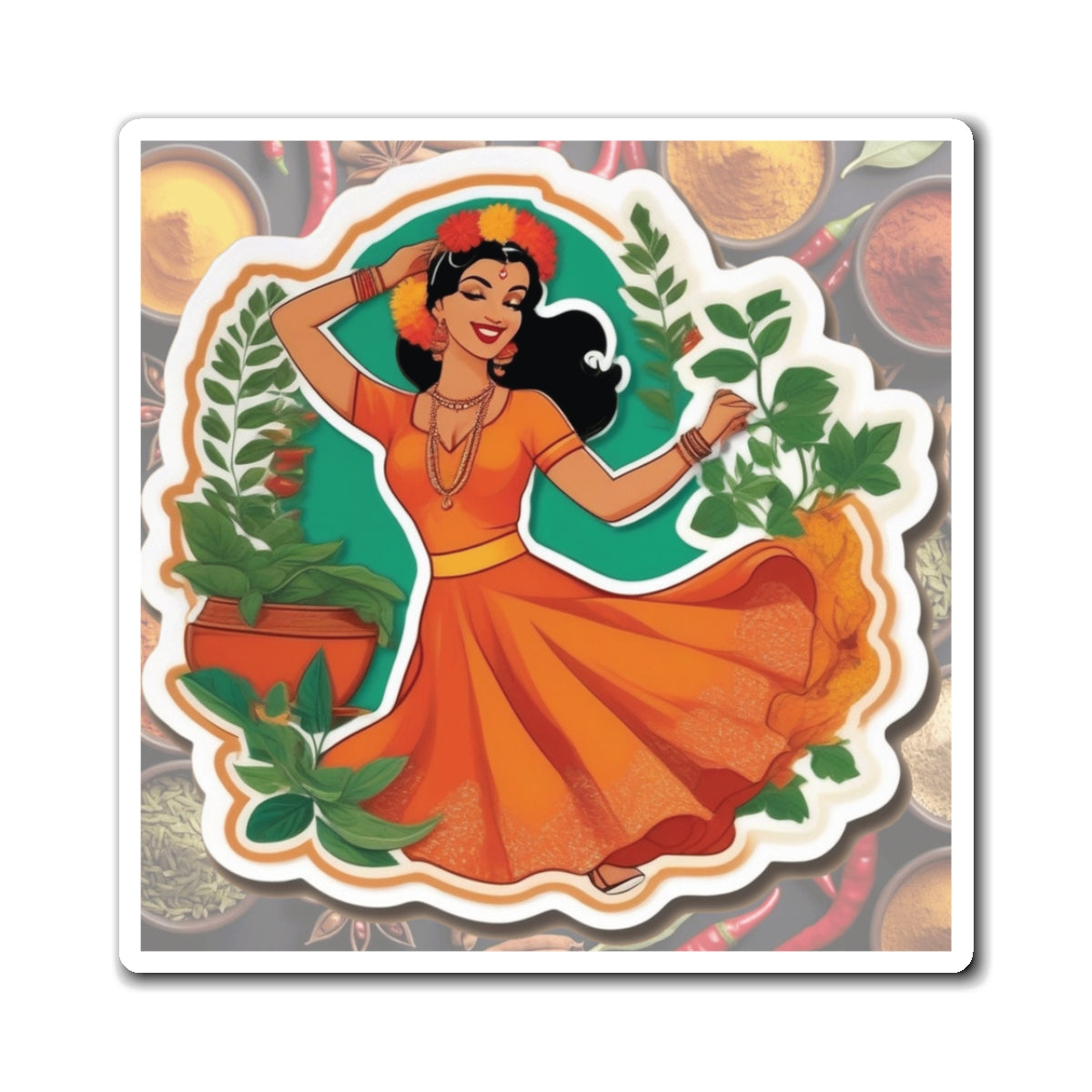 National Herbs and Spices Day III Pin Up Girl Magnet