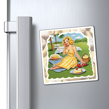 National Banana Cream Pie Day IV Pin Up Girl Magnet