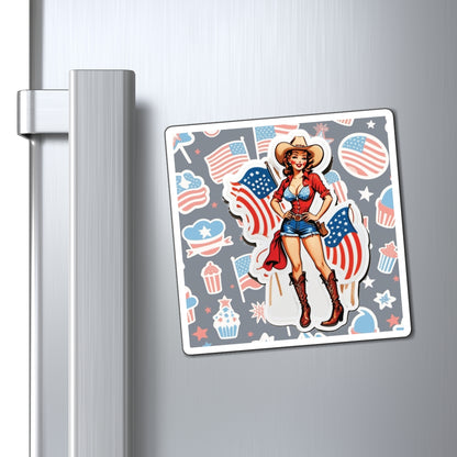 Fourth of July IV Pin Up Girl Magnet