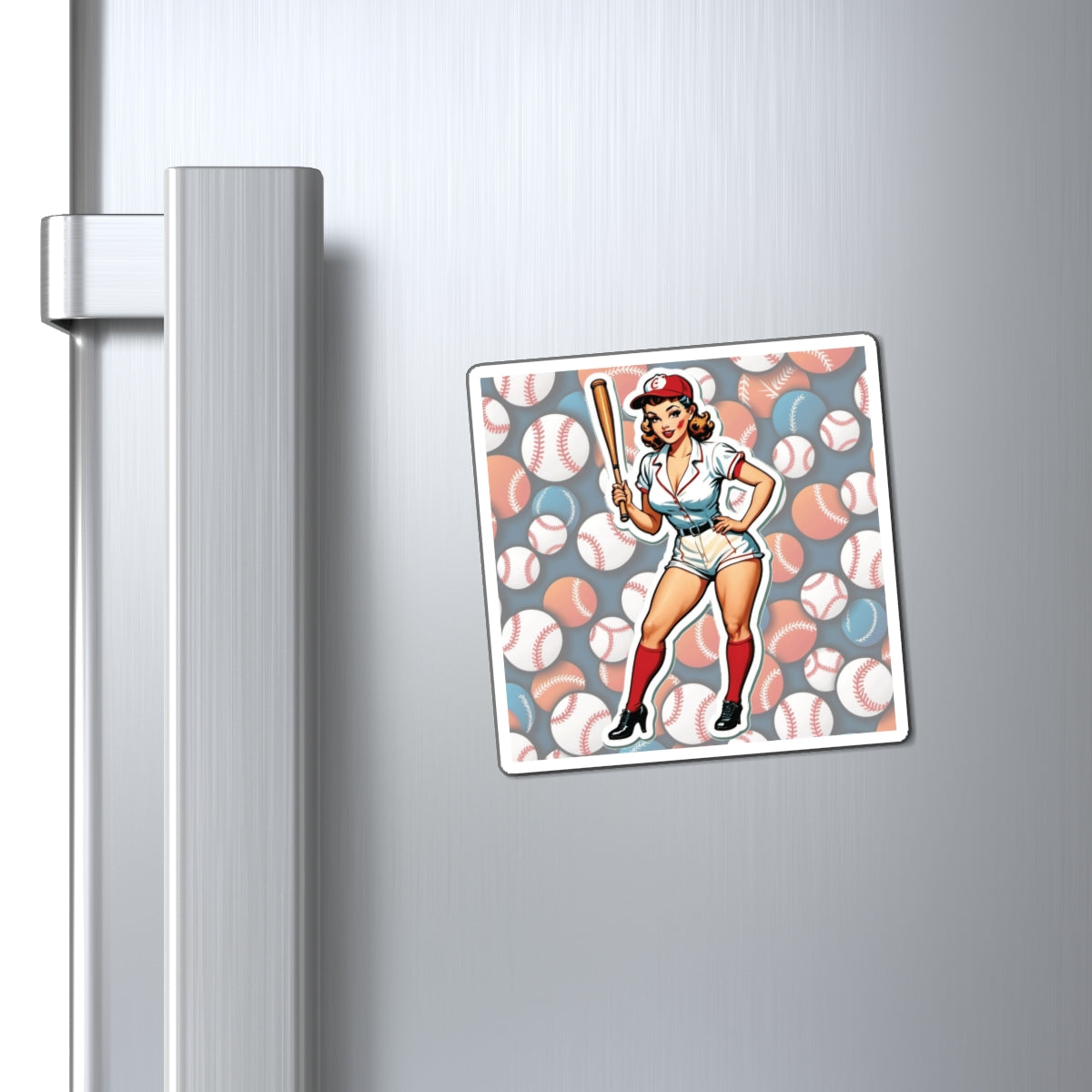 National Baseball Week Pin Up Girl Magnet