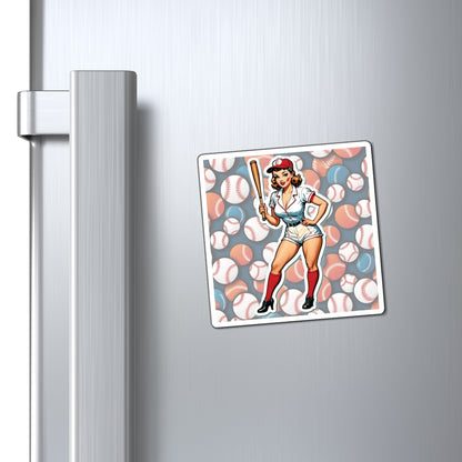 National Baseball Week Pin Up Girl Magnet