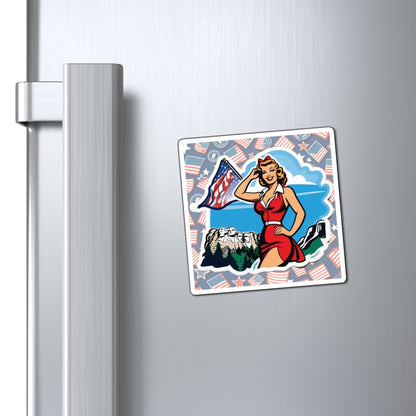 President's Day Pin Up Girl Magnet