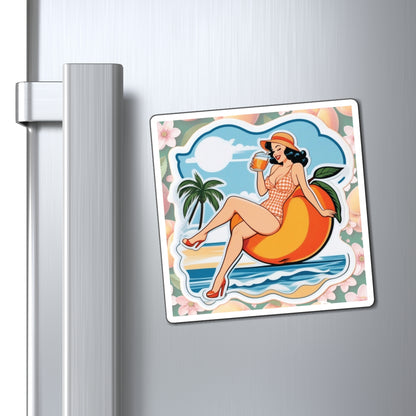 National Peach Day VI Pin Up Girl Magnet