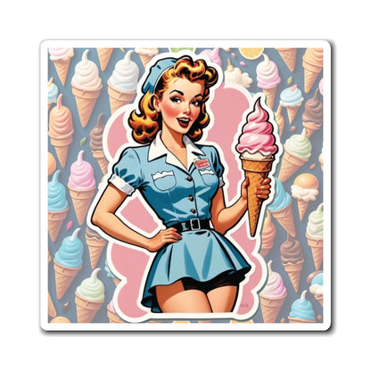 National Ice Cream Day Pin Up Girl Magnet