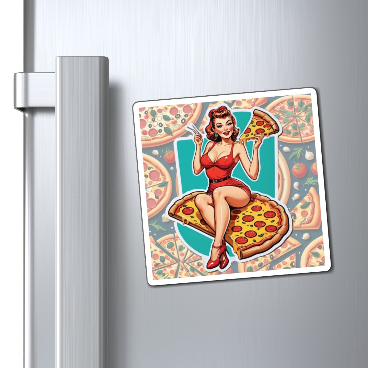 National and World Pizza Day II Pin Up Girl Magnet