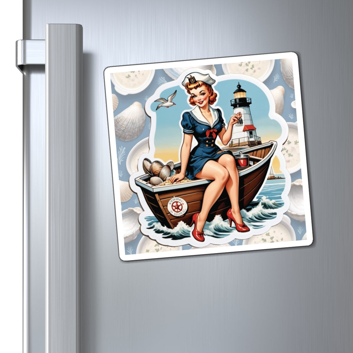 National New England Clam Chowder Day Pin Up Girl Magnet