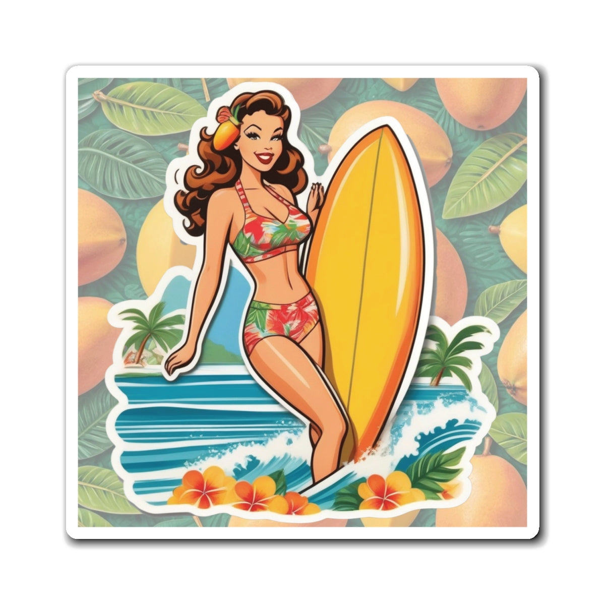 National Mango Day Pin Up Girl Magnet