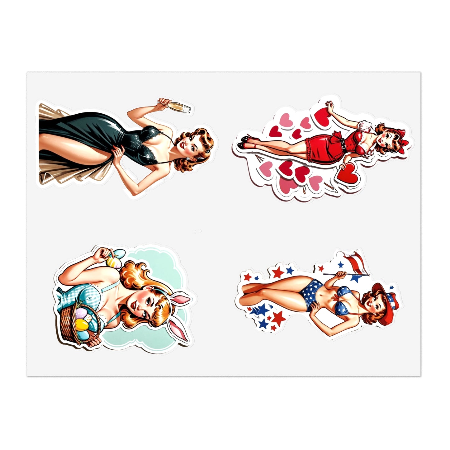 Pin Up Girl Sticker Sheets - Holidays Collection