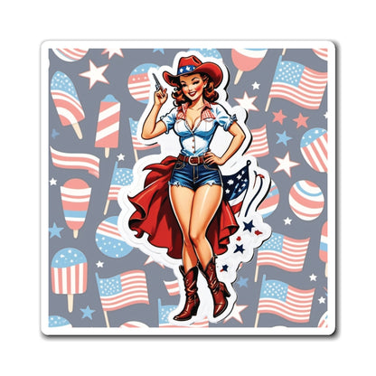 Fourth of July VI Pin Up Girl Magnet